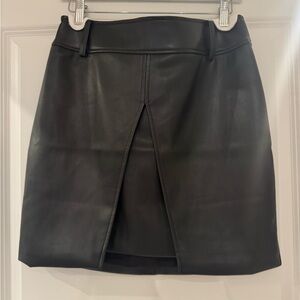 White House Black Market Black Faux Leather Mini Skirt
